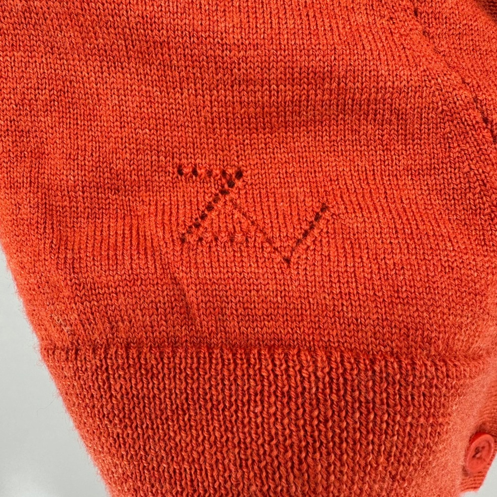 ZADIG & VOLTAIRE Cardigan Orange‎ Knit Cashmere Blend Leather Trim Womens M - Picture 4 of 10